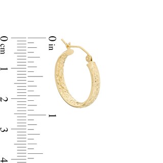 20mm Diamond-Cut Hoop Earrings in 14K Tube Hollow Gold
