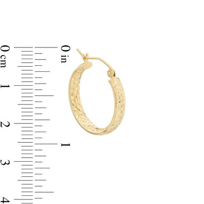 20mm Diamond-Cut Hoop Earrings in 14K Tube Hollow Gold