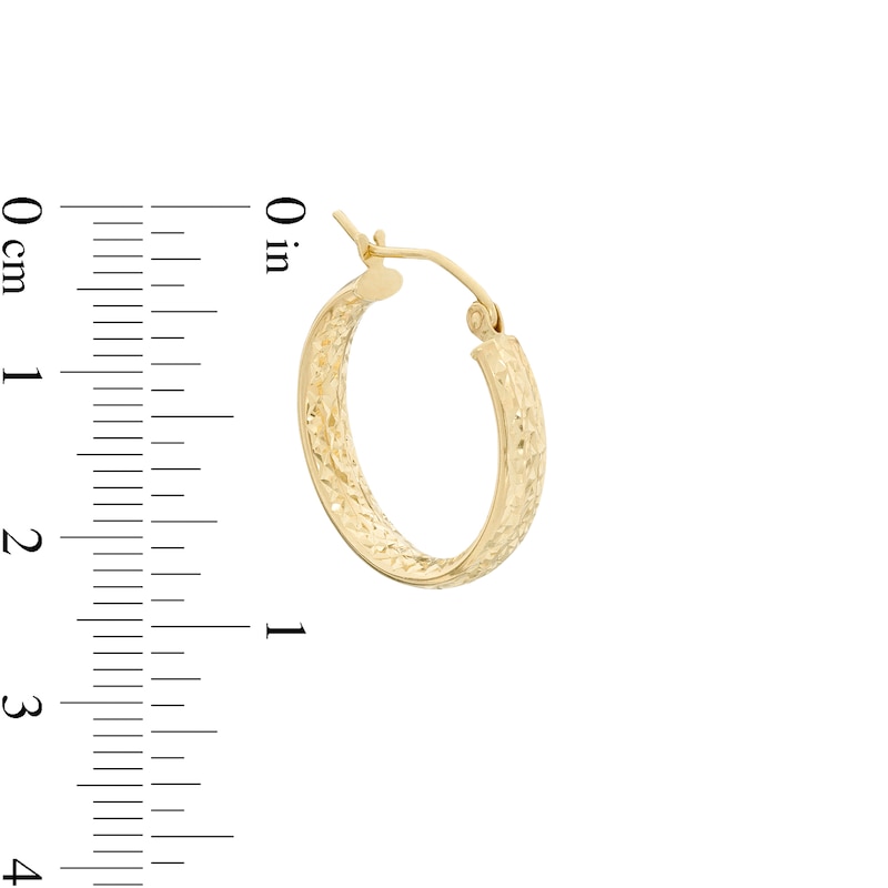 20mm Diamond-Cut Hoop Earrings in 14K Tube Hollow Gold