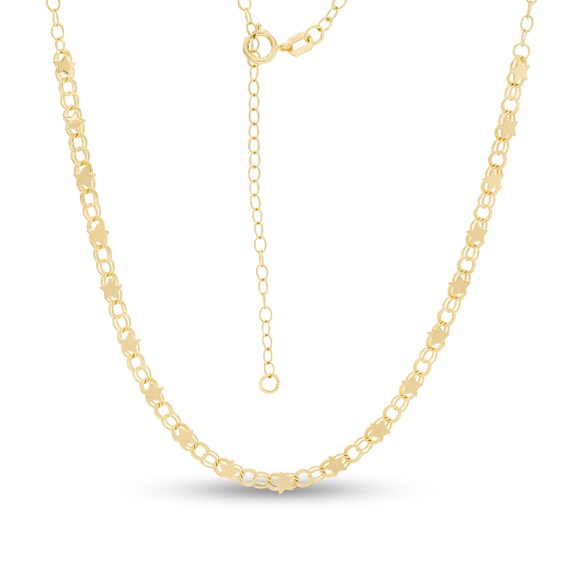 Star and Oval Choker Necklace in 10K Gold - 16"