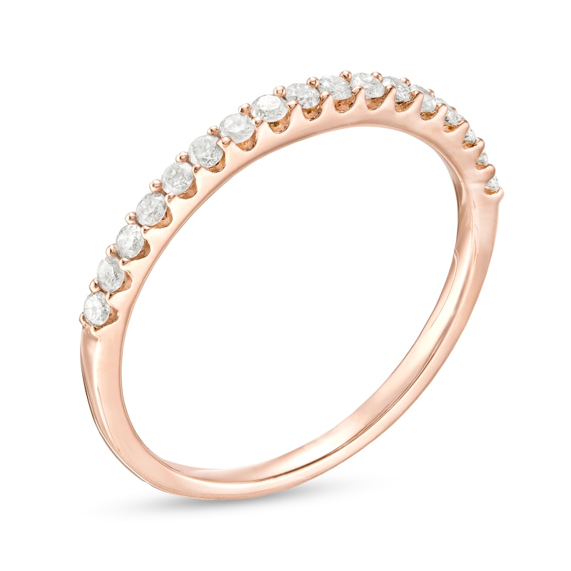 Main Image 2 of 1/4 CT. T.W. Diamond Wedding Band in 10K Rose Gold