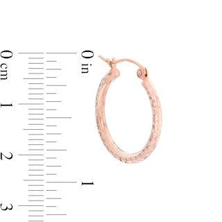 20mm Diamond-Cut Hoop Earrings in 14K Tube Hollow Rose Gold