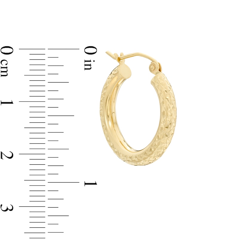 Main Image 2 of 20mm Diamond-Cut Hoop Earrings in 14K Tube Hollow Gold