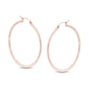 Thumbnail Image 1 of 40mm Diamond-Cut Earrings in 14K Tube Hollow Rose Gold