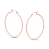 Thumbnail Image 0 of 40mm Diamond-Cut Earrings in 14K Tube Hollow Rose Gold