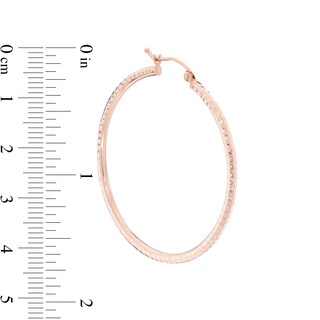 40mm Diamond-Cut Earrings in 14K Tube Hollow Rose Gold