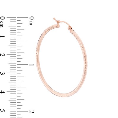 40mm Diamond-Cut Earrings in 14K Tube Hollow Rose Gold