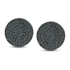 Black Cubic Zirconia Cluster Stud Earrings in Sterling Silver with Black Rhodium