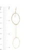 Thumbnail Image 1 of Hammered Triple Interlocking Circle Drop Earrings in 10K Gold
