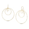 Thumbnail Image 0 of Continuous Hammered Triple Circle Drop Earrings in 10K Gold