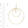 Thumbnail Image 1 of Continuous Hammered Triple Circle Drop Earrings in 10K Gold