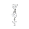 Thumbnail Image 1 of 014 Gauge Cubic Zirconia Triple Heart Dangle Belly Button Ring in 10K White Gold