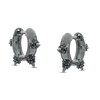 Thumbnail Image 0 of Black Cubic Zirconia Spiked Huggie Hoop Earrings in Sterling Silver with Black Rhodium