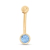Thumbnail Image 0 of 14K Gold Blue CZ Belly Button Ring - 14G 7/16"