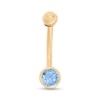 Thumbnail Image 1 of 14K Gold Blue CZ Belly Button Ring - 14G 7/16"