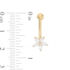 Thumbnail Image 1 of 014 Gauge Marquise Cubic Zirconia Flower Belly Button Ring in 14K Gold