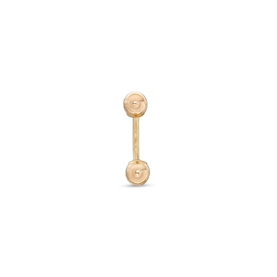 10K Gold Basic Belly Button Ring - 18G 7/16"