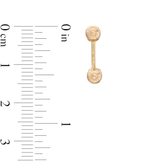 10K Gold Basic Belly Button Ring - 18G 7/16"