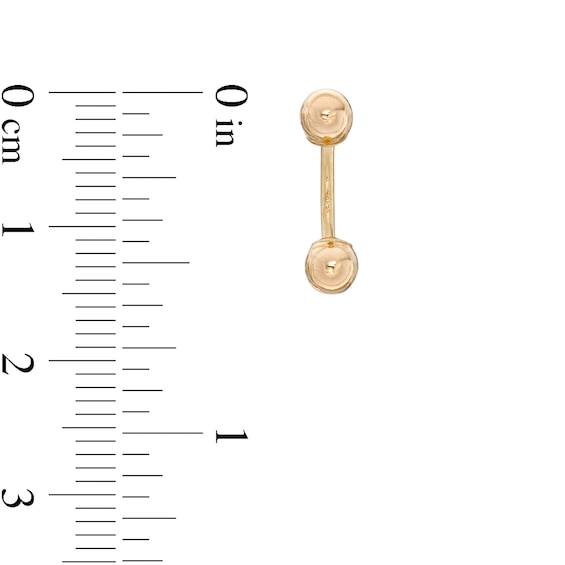10K Gold Basic Belly Button Ring - 18G 7/16"