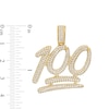 Thumbnail Image 3 of 10K Gold CZ "100" Necklace Charm