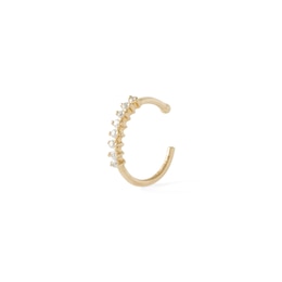 14K Solid Gold CZ Nose Ring - 20G 5/16&quot;