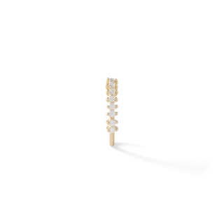 14K Solid Gold CZ Nose Hoop - 20G 5/16"