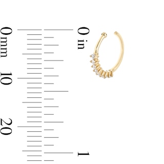 14K Solid Gold CZ Nose Hoop - 20G 5/16"