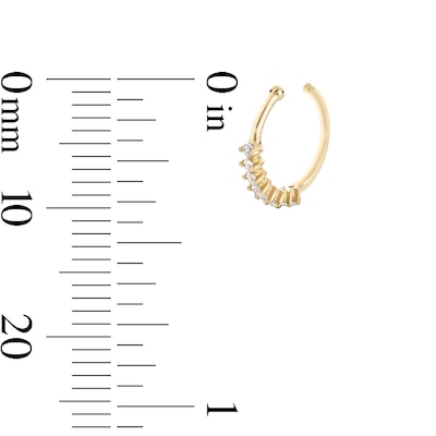 14K Solid Gold CZ Nose Hoop - 20G 5/16"