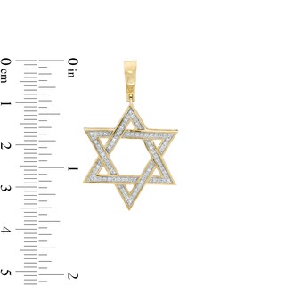 1/ CT. T.W. Diamond Star of David Necklace Charm in 10K Gold
