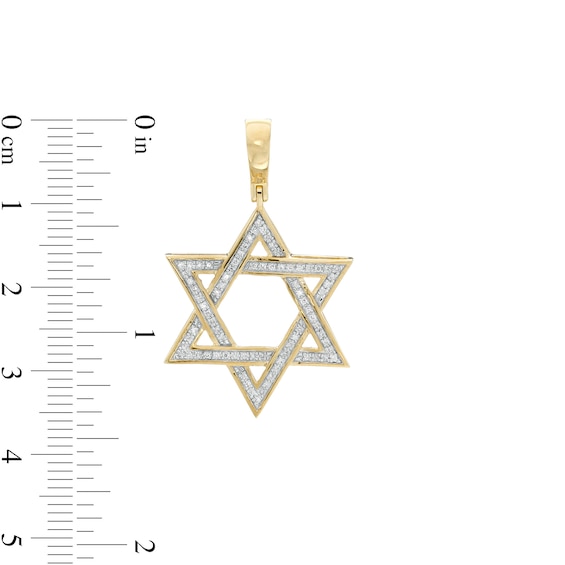 1/ CT. T.W. Diamond Star of David Necklace Charm in 10K Gold
