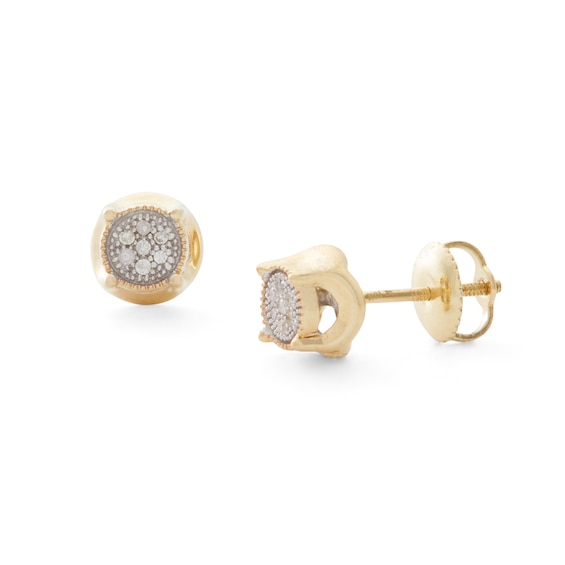 10K Gold 1/20 CT. T. W. Diamond Vintage-Style Studs