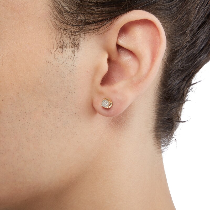 Main Image 4 of 10K Gold 1/20 CT. T. W. Diamond Vintage-Style Studs