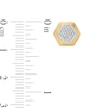 1/15 CT. T.W. Composite Diamond Hexagon Dome Stud Earrings in 10K Gold
