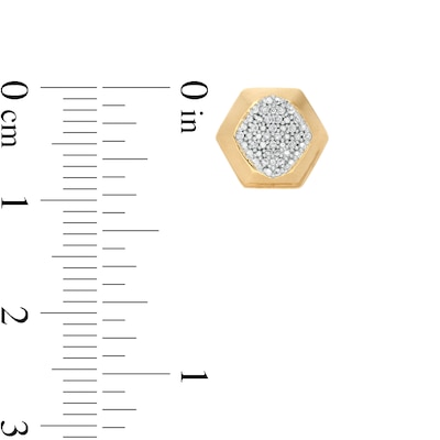 1/15 CT. T.W. Composite Diamond Hexagon Dome Stud Earrings in 10K Gold