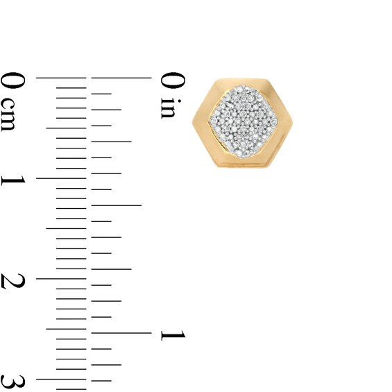 1/15 CT. T.W. Composite Diamond Hexagon Dome Stud Earrings in 10K Gold