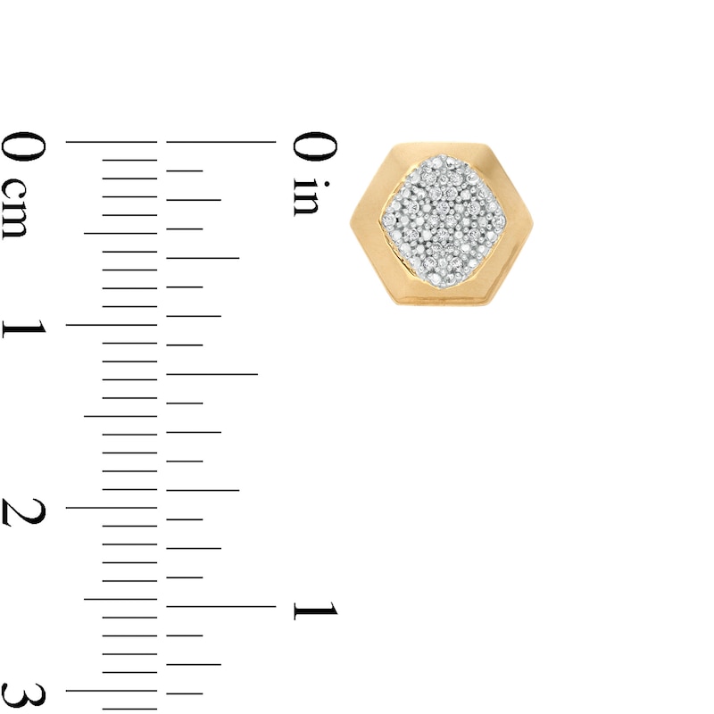 1/15 CT. T.W. Composite Diamond Hexagon Dome Stud Earrings in 10K Gold