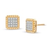 Thumbnail Image 0 of 1/10 CT. T.W. Composite Diamond Textured Square Stud Earrings in 10K Gold