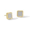 Thumbnail Image 0 of 1/10 CT. T.W. Composite Diamond Textured Square Stud Earrings in 10K Gold