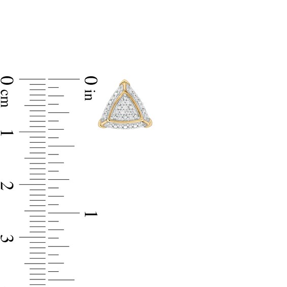 1/10 CT. T.W. Composite Diamond Triangle Stud Earrings in 10K Gold