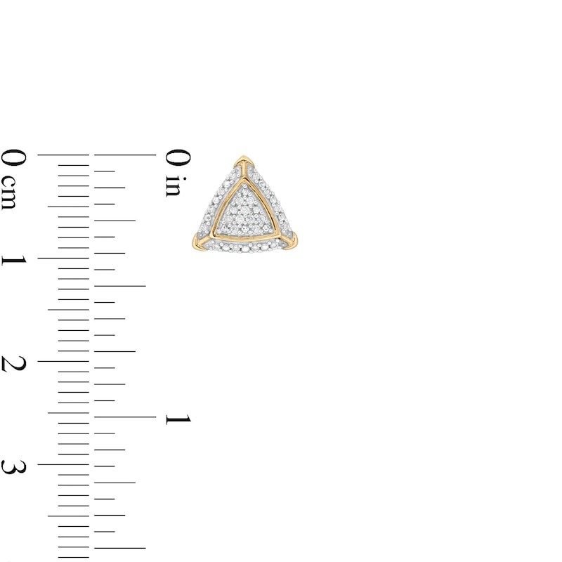 Main Image 2 of 1/10 CT. T.W. Composite Diamond Triangle Stud Earrings in 10K Gold