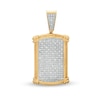 1/4 CT. T.W. Diamond Picture Frame Dog Tag Necklace Charm in 10K Gold