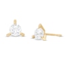 Thumbnail Image 1 of 4mm Cubic Zirconia Solitaire Overlay Prongs Triangular Stud Earrings in 10K Gold