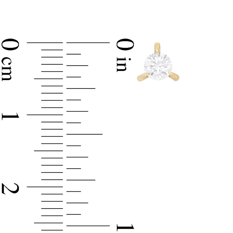 Main Image 2 of 4mm Cubic Zirconia Solitaire Overlay Prongs Triangular Stud Earrings in 10K Gold