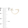 Thumbnail Image 1 of Round and Marquise Cubic Zirconia Solitaire Stud with Flower Cuff Chain Single Earring in 10K Gold
