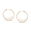 Thumbnail Image 0 of Princess-Cut and Round Cubic Zirconia Scatter 21mm Tube Hoop Earrings in 10K Gold