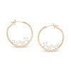 Thumbnail Image 0 of Princess-Cut and Round Cubic Zirconia Scatter 21mm Tube Hoop Earrings in 10K Gold