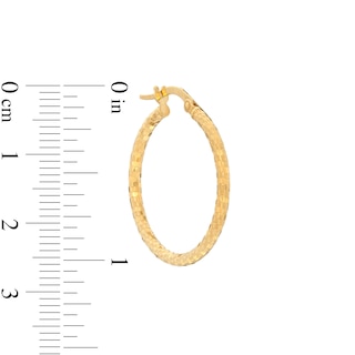 Made in Italy 24mm Diamond-Cut Disco Ball Hoop Earring in 10K Gold Tube