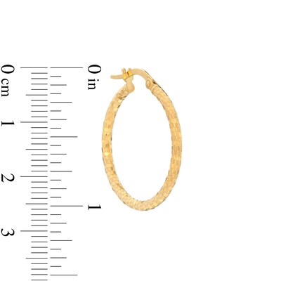 Made in Italy 24mm Diamond-Cut Disco Ball Hoop Earring in 10K Gold Tube