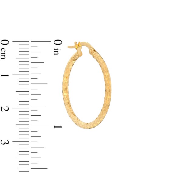 Made in Italy 24mm Diamond-Cut Disco Ball Hoop Earring in 10K Gold Tube