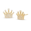 Thumbnail Image 1 of Cubic Zirconia Crown Stud Earrings in 10K Gold